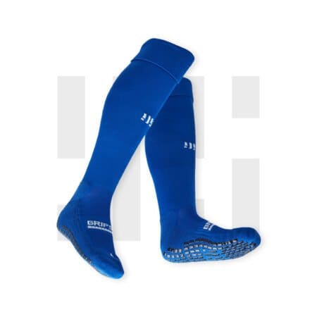 Pair of blue football socks by Grip Star Socks.