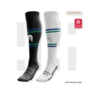 Pair of Torres Strait football socks by Grip Star Socks.