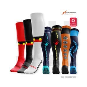 Indigenous football socks by Grip Star Socks.