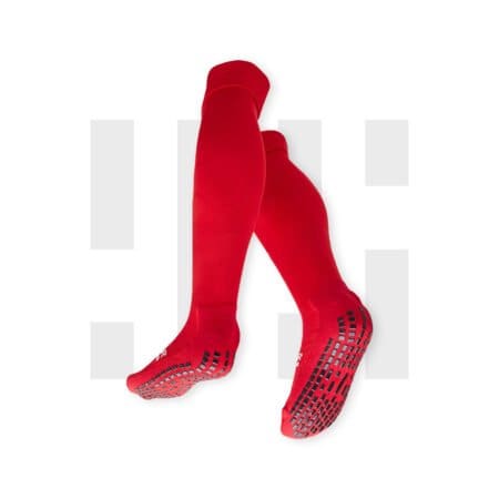 Pair of red football socks by Grip Star Socks.